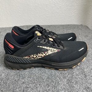 Brooks Adrenaline GTS 22 Shoes Womens 8 Running Black Cheetah Print 1203531B097
